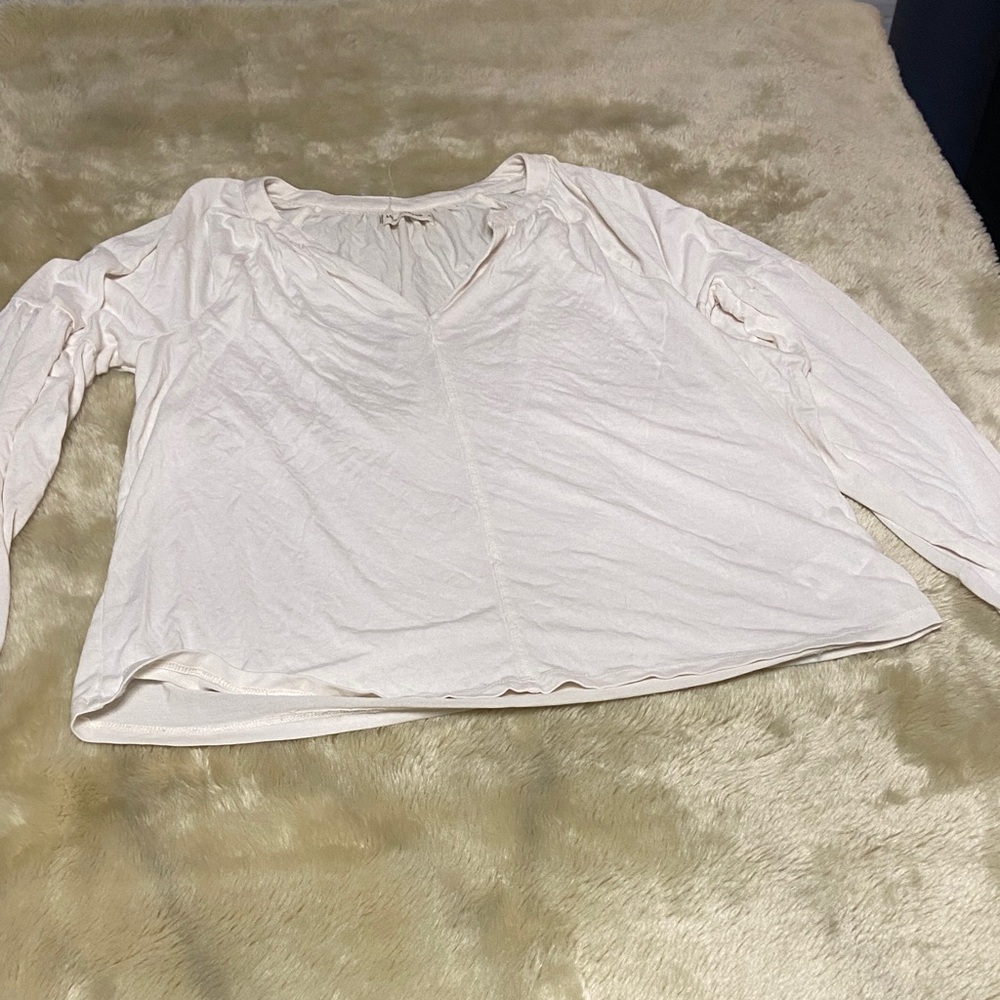 Lucky Brand Cream V-Neck Blouse